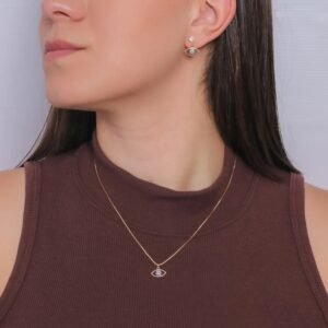 Conjunto de Olho Grego Cravejado de Zircônias